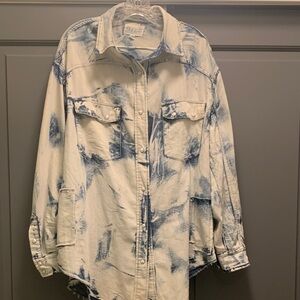 Blue and White Denim Jacket